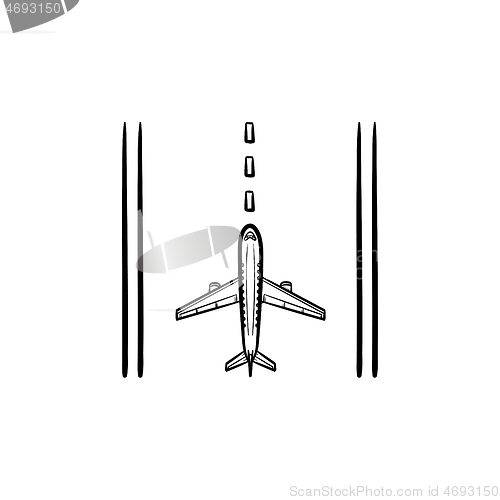 Image of Airport runway line icon.