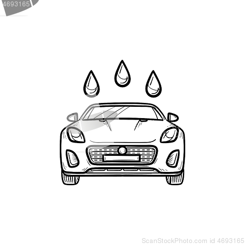 Image of Car wash hand drawn outline doodle icon.