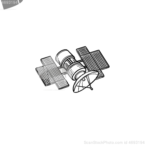 Image of Satellite hand drawn outline doodle icon.