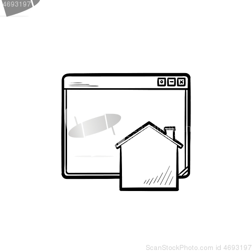 Image of Home page hand drawn outline doodle icon.