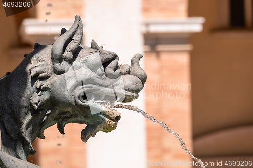 Image of fountain at the Basilica della Santa Casa in Italy Marche