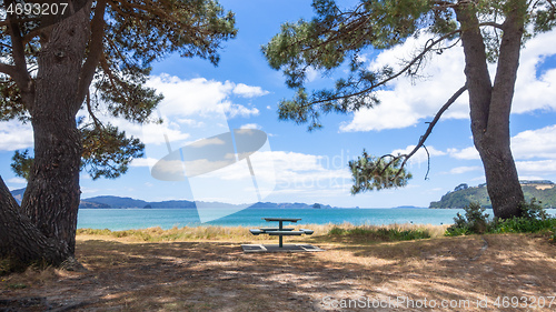 Image of rest area at the beach in south New Zealand