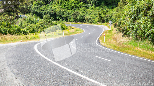 Image of road scenery in south New Zealand