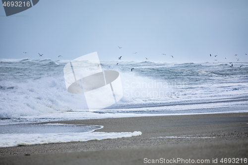 Image of stormy ocean scenery background