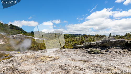 Image of geothermal activity at Whakarewarewa Rotorua New Zealand