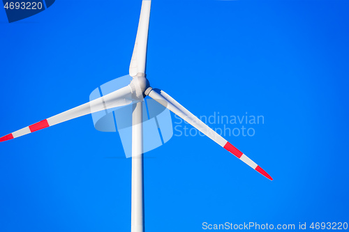 Image of wind energy detail blue sky