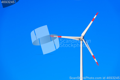 Image of wind energy detail blue sky