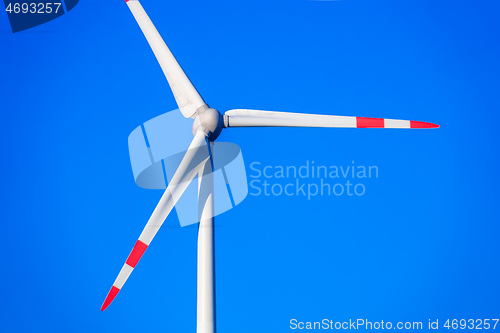 Image of wind energy detail blue sky