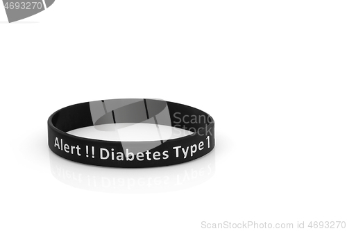 Image of Diabetes Type One Alert Wristband in Black