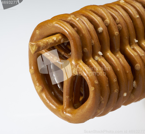 Image of small lye pretzels closeup