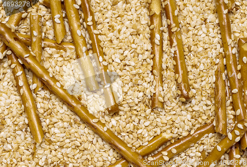 Image of sesame sticks closeup