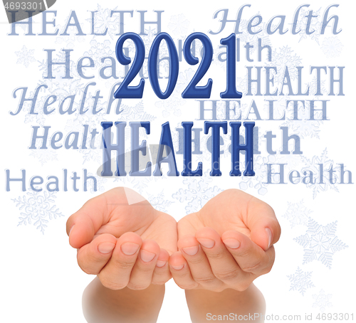 Image of Health Happy new year greeting card 2021