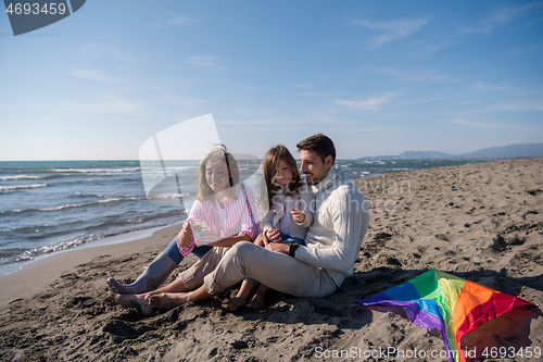 Image of family enjoying vecation during autumn day