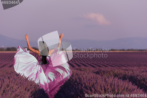 Image of woman in lavender flower field