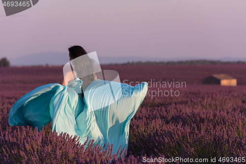 Image of woman in lavender flower field