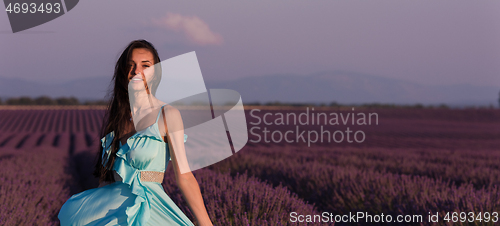 Image of woman in lavender flower field