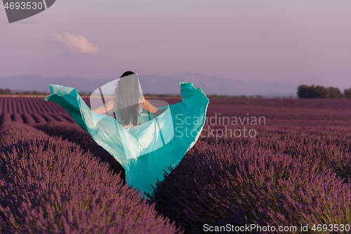 Image of woman in lavender flower field