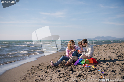 Image of family enjoying vecation during autumn day