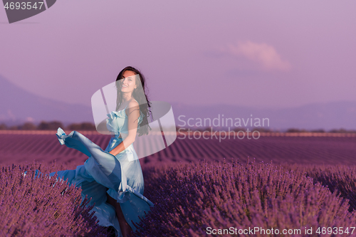 Image of woman in lavender flower field