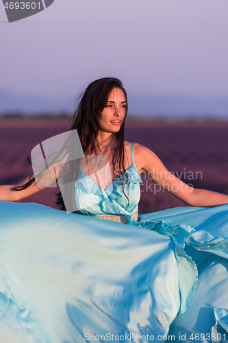 Image of woman in lavender flower field