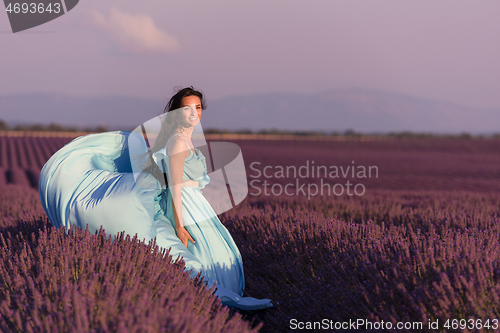 Image of woman in lavender flower field