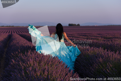 Image of woman in lavender flower field