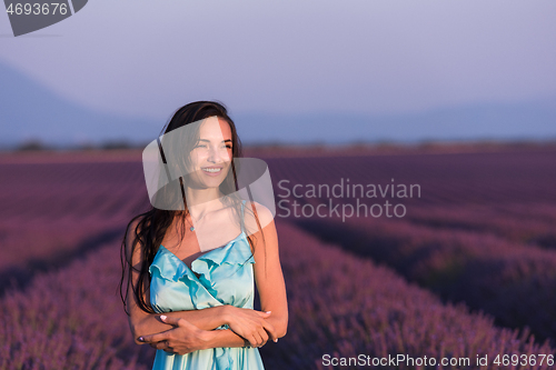 Image of woman portrait in lavender flower field