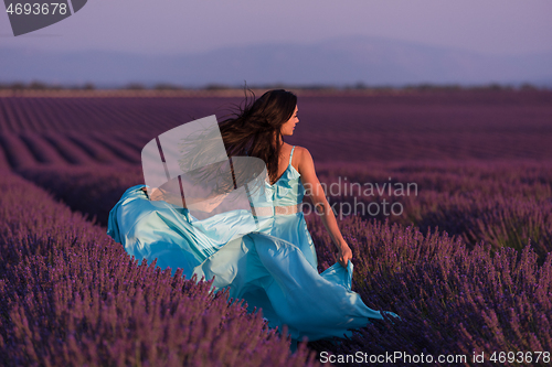 Image of woman in lavender flower field