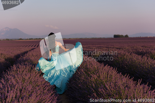 Image of woman in lavender flower field