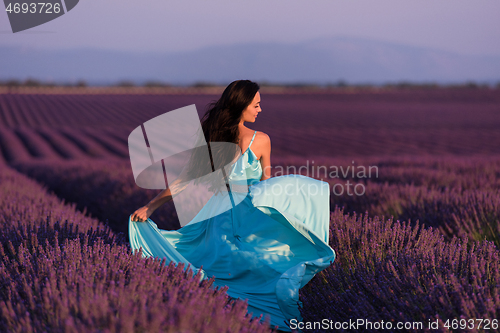 Image of woman in lavender flower field