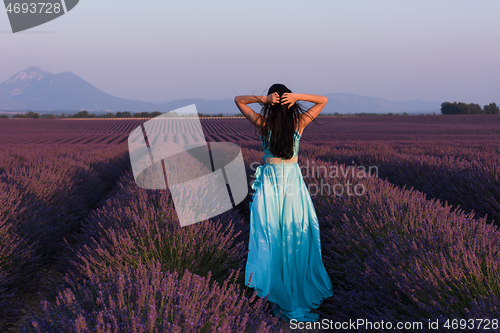 Image of woman in lavender flower field