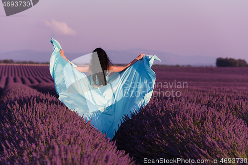 Image of woman in lavender flower field