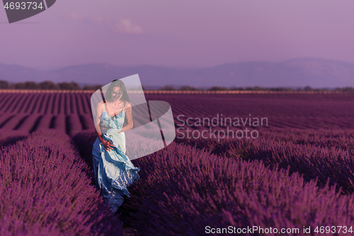 Image of woman in lavender flower field