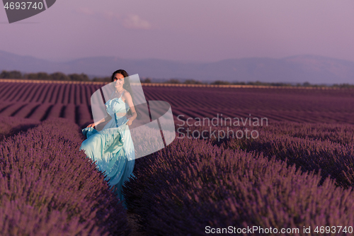 Image of woman in lavender flower field