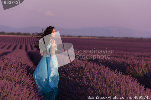 Image of woman in lavender flower field