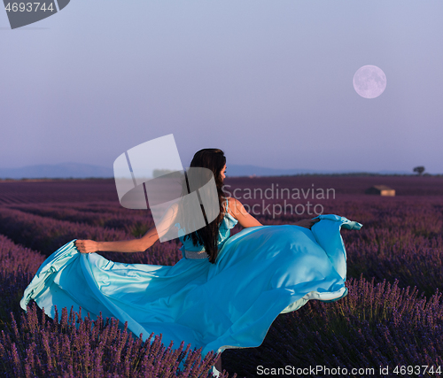 Image of woman in lavender flower field