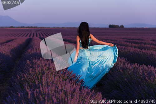 Image of woman in lavender flower field