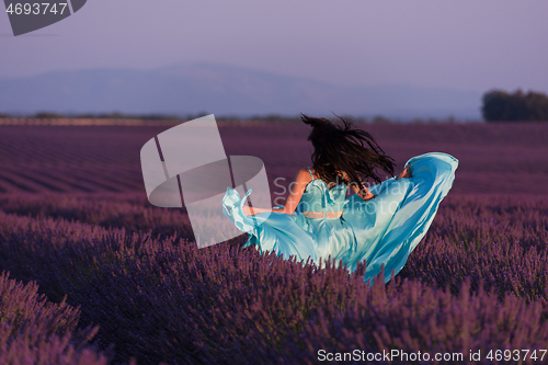 Image of woman in lavender flower field