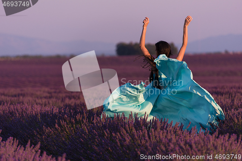 Image of woman in lavender flower field