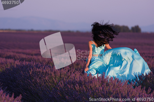 Image of woman in lavender flower field