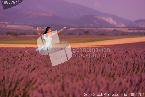 Image of woman in lavender flower field