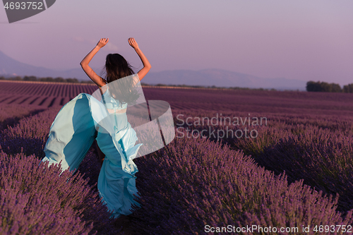 Image of woman in lavender flower field