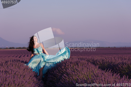 Image of woman in lavender flower field