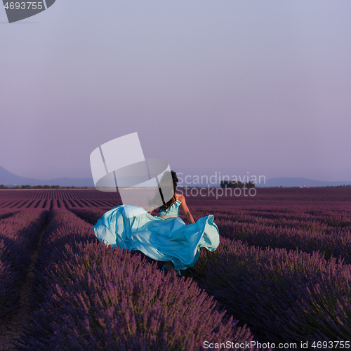 Image of woman in lavender flower field