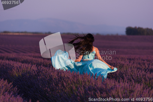 Image of woman in lavender flower field