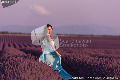 Image of woman in lavender flower field