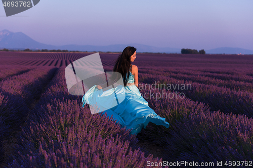 Image of woman in lavender flower field