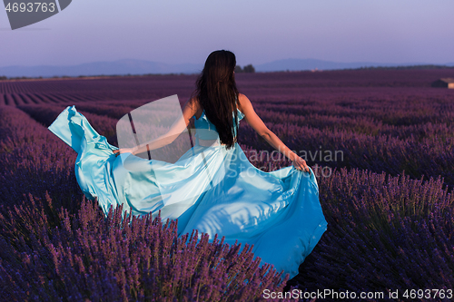 Image of woman in lavender flower field