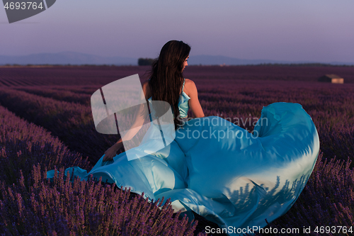 Image of woman in lavender flower field