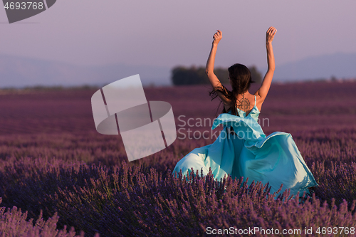 Image of woman in lavender flower field